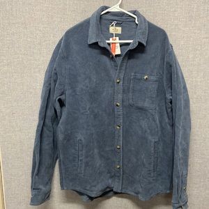 Marine Layer Max Broken In Corduroy Overshirt - light Indigo